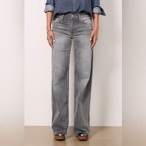 Re/Done Mid Rise Wide Leg Jeans Women Size 27 NWT Denim Pants Button Fly Grey